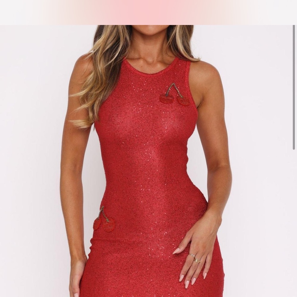 White Fox Red Inside Your Love Sequin Knit Mini Dress